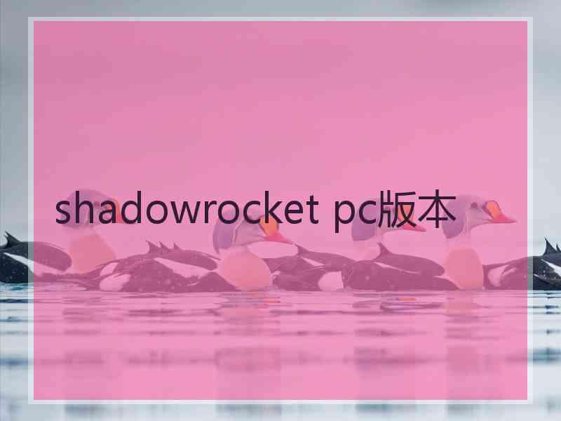 shadowrocket pc版本