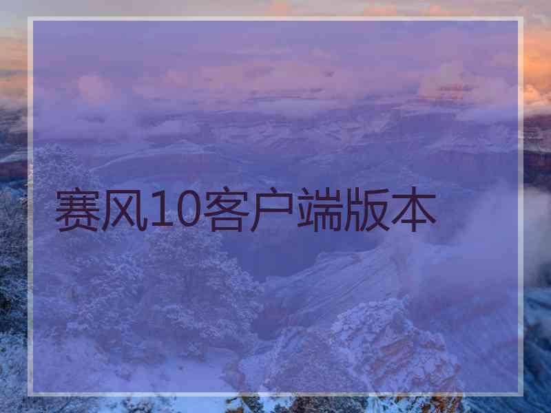赛风10客户端版本