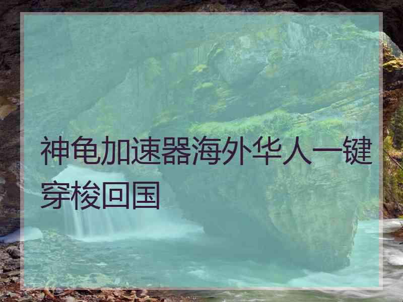 神龟加速器海外华人一键穿梭回国