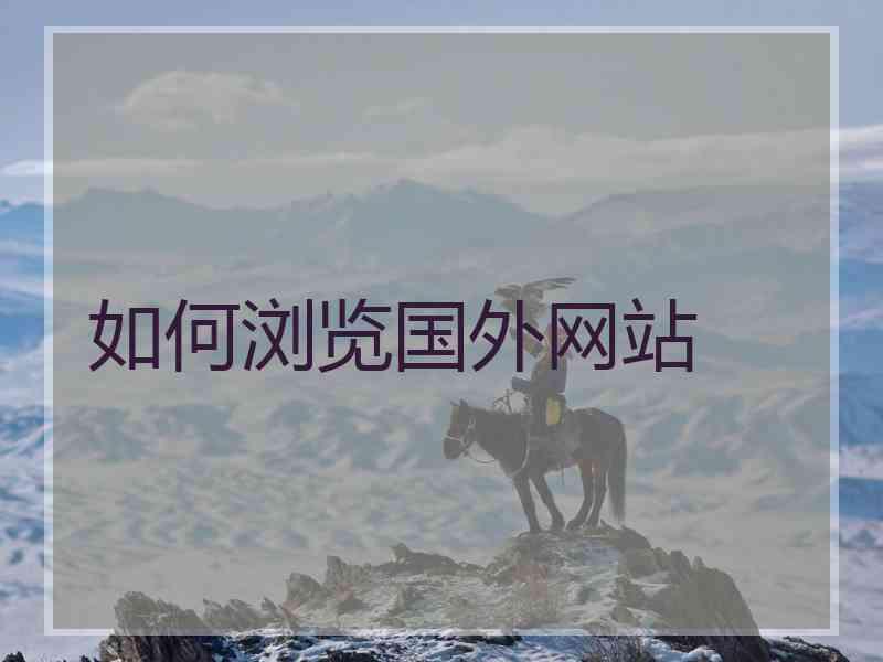 如何浏览国外网站