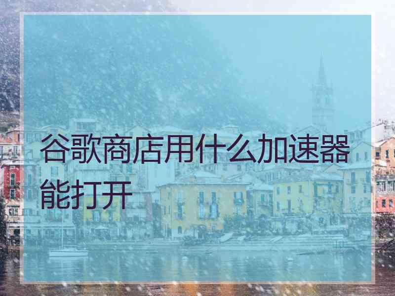 谷歌商店用什么加速器能打开