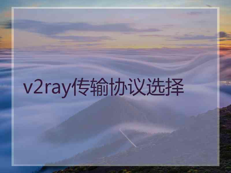 v2ray传输协议选择