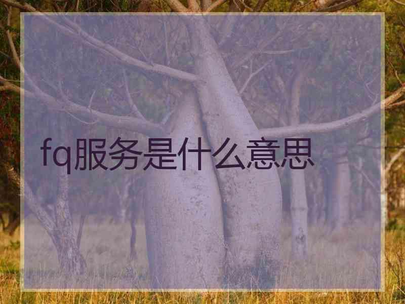 fq服务是什么意思