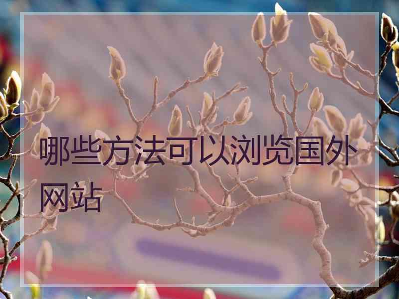 哪些方法可以浏览国外网站