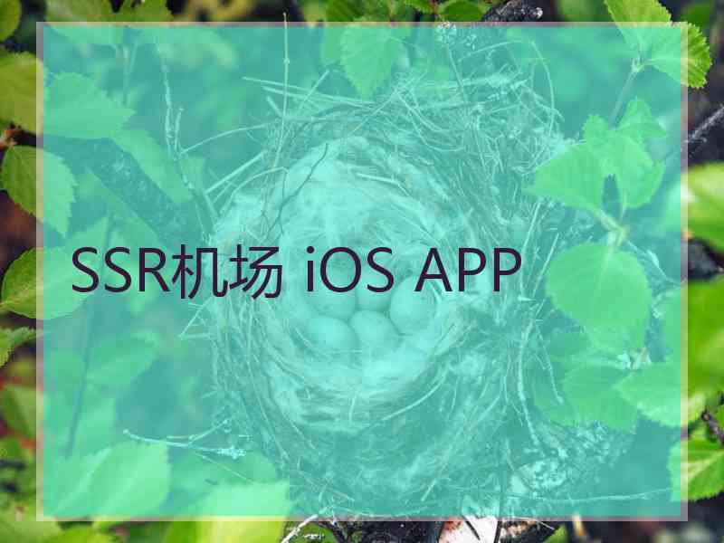 SSR机场 iOS APP