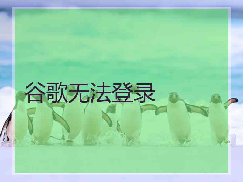 谷歌无法登录