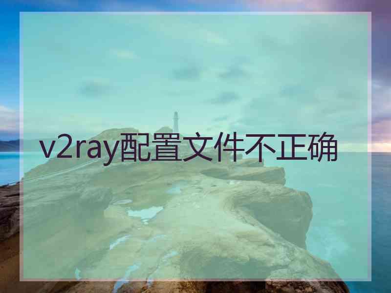 v2ray配置文件不正确