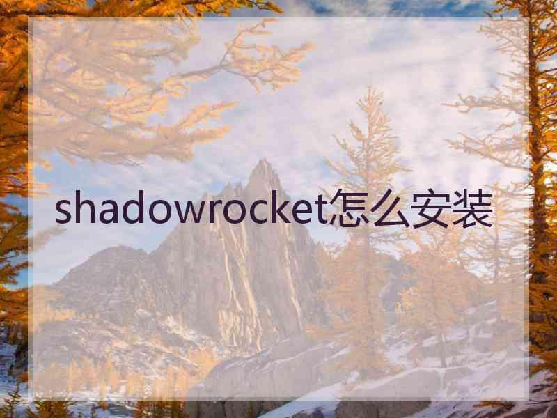 shadowrocket怎么安装