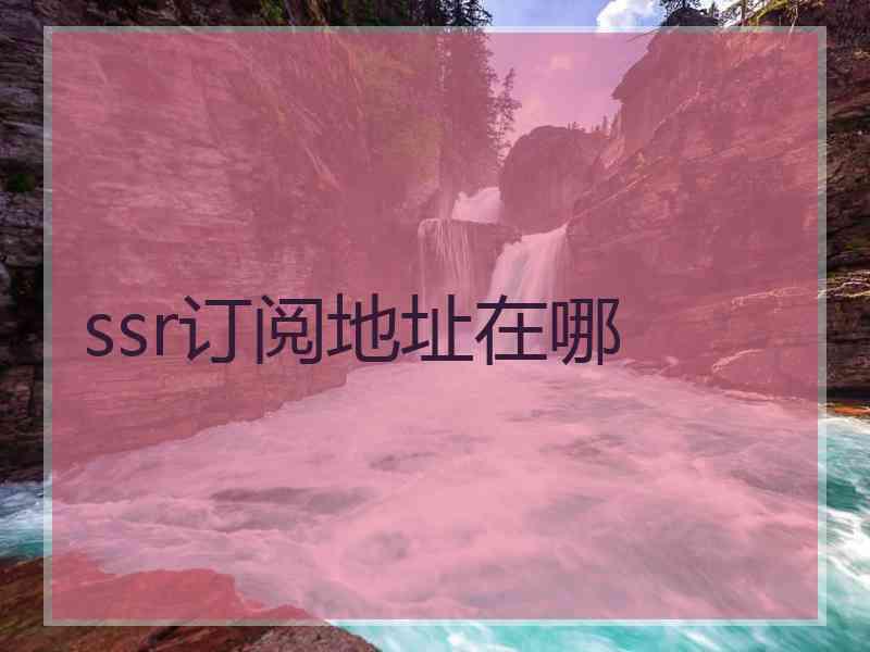 ssr订阅地址在哪
