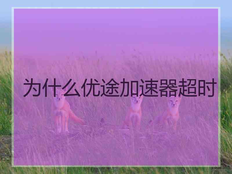 为什么优途加速器超时