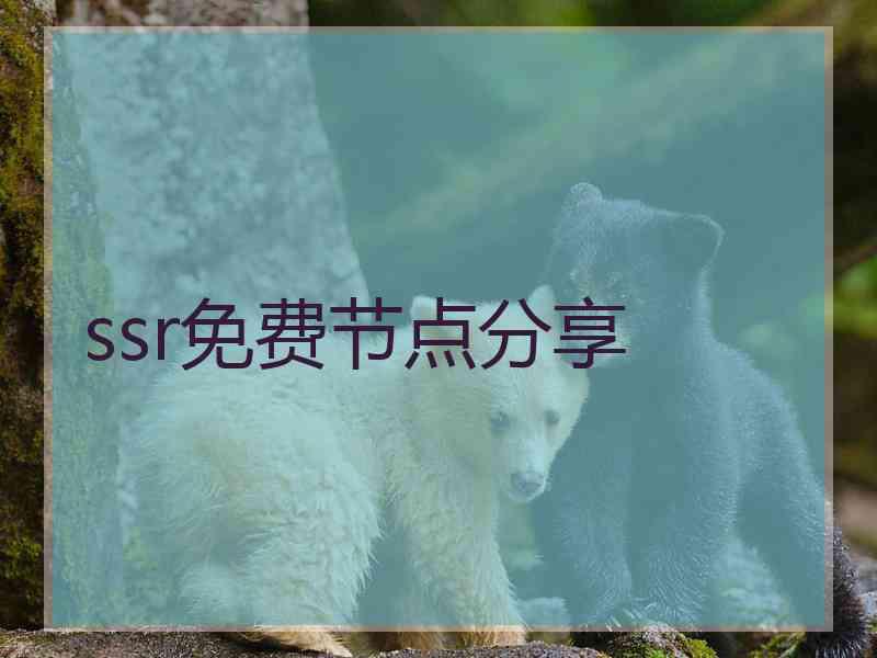 ssr免费节点分享
