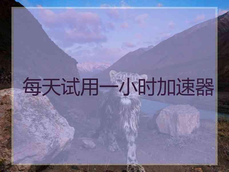 每天试用一小时加速器